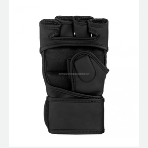 Guantes de Boxeo MMA de Cuero OEM, Color Personalizado, Logotipo Personalizado, Transpirables, Sostenibles, Correa de Muñeca Ajustable, Guantes de Medio Dedo con Cierre de Gancho y Bucle - Product Image 4