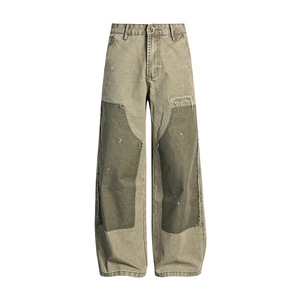 Prince Industry 100% algodón personalizado StreetWear hombres carpintero pantalones cómodos pantalones vaqueros de caza de pierna ancha para Hombres estilo recto - Product Image 4