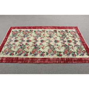 Tapis vintage 3,8x6,6 pieds, tapis turc, tapis patchwork rouge - Product Image 3