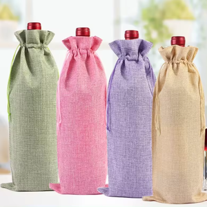 Bolsa de botella de vino de yute 100% de alta calidad, ecológica, personalizable, Color y logotipo, regalos promocionales, el mejor precio en el mercado - Product Image 4