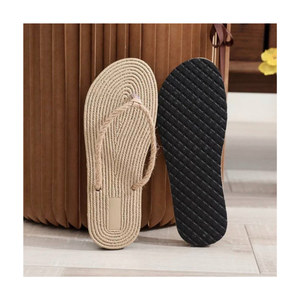 Chausson en jonc de mer fabriqué à la main avec sangle de bascule Glissières légères en paille pour un usage quotidien dans les chambres d'hôtel ou de spa - Product Image 6