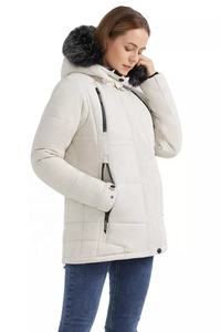 Chaqueta acolchada gruesa personalizada para mujer, abrigos recortados al aire libre de invierno, venta al por mayor - Product Image 3