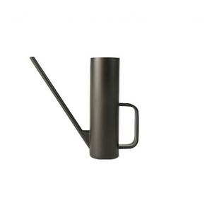 Tall Cylindrical Matte Black <b>Watering</b> <b>Can</b> with Wood-Style Handle for <b>Indoor</b> and Outdoor Plant Care - Product Image 1