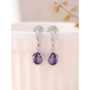 ต่างหูแฟชั่นอเมทิสต์สำหรับผู้หญิงพราว - Product Image 3