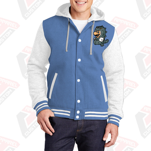 Men's Stylish Warm Customized Varsity Jacket Hood 100% Cotton Fleece Embroidered Digital Printing Stonewashed Plain Dyed Winter - Product Image 5