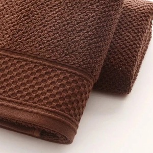 Ensemble de serviettes de bain en coton gaufré marron, couleur unie, rectangulaires, pour usage domestique, taille adulte - Product Image 5
