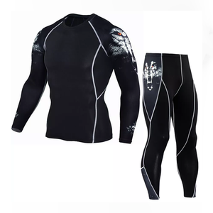 2025 nueva llegada traje de compresión para correr hecho a medida para hombres ropa de Fitness entrenamiento de gimnasia conjunto de compresión para correr - Product Image 2