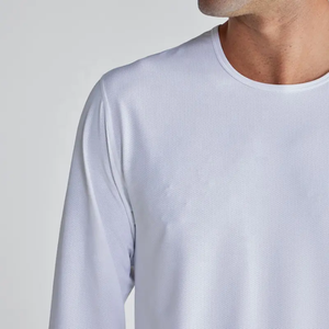 เสื้อยืดแขนยาวคอปกถัก 100% ผ้าฝ้ายสำหรับผู้ชาย สไตล์ลำลองสำหรับฤดูใบไม้ผลิ คุณภาพสูง คลาสสิก แฟชั่น - Product Image 6