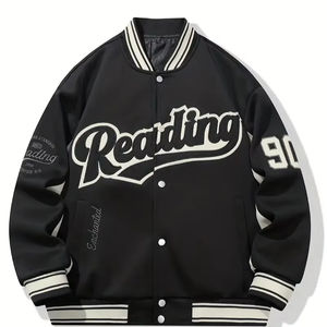 Custom Made Best Quality Fleece <b>Jacket</b> for Men Adult Youth Baseball Letterman <b>Canvas</b> <b>Jacket</b> with Stand Collar - Product Image 6