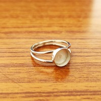 Echte Sterling Silber Runde 7mm leere Lünette Einstellung Ring Asche & Harz Füllung Muttermilch Andenken Stein Einstellung Schmuck