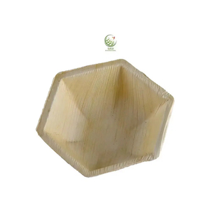 Vaisselle jetable écologique bols à feuilles de palmier hexagonales de différentes tailles 10x4 cm pour le service alimentaire de mariage - Product Image 1
