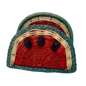 Rond de serviette double en rotin beige basique fait à la main Table de cuisine et porte-serviettes de mariage Offre Spéciale en gros à faible coût - Product Image 5