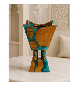Quemador de Incienso de Madera de Acacia Premium con Resina Epoxi 2026 |   Difusor de Incienso de Aromaterapia Artesanal y Duradero |   Lujoso y Personalizable - Product Image 3
