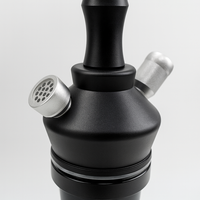 Kit Chicha Moderne en Acier Inoxydable Noir avec Tuyau en Silicone et Bol – Ensemble Complet pour Narguilé