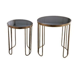 Mesas de muebles modernos para decoración del hogar de alta tendencia, mesa central de ratán redondeada de alta calidad, acabado negro - Product Image 6