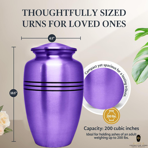 Urnes de crémation Urnes commémoratives haut de gamme en 4 tailles Capacité de 220 cu en aluminium étanche Souvenir gravable et urnes pour adultes - Product Image 2