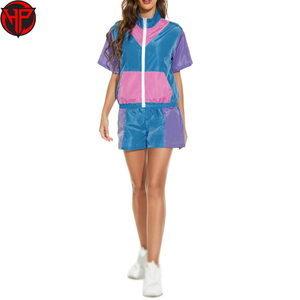 ชุดกางเกงขาสั้นกันลม2ชิ้นสำหรับผู้หญิงชุดวอร์มผู้หญิงระบายอากาศได้ดีมีกระเป๋าใส่สบายคุณภาพสูง - Product Image 1