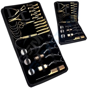 Professional Durable Reusable Gold Stainless Steel Hair Extension Micro Bead <b>Tool</b> Kit Closer Opener Pliers <b>Thread</b> Needles Clips - Product Image 1