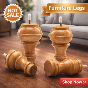 Pied de meuble en bois tourné antique, finition naturelle, bois massif, pour canapé, table, lit, fabricant OEM sur mesure - Product Image 2