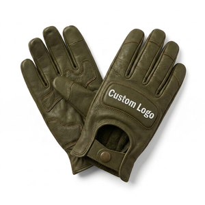 Blue Leather Motorbike <b>Gloves</b> With Touchscreen Fingers Wrist Length Sporty Style For Cycling Winter Use Outerwear Quality - Product Image 5