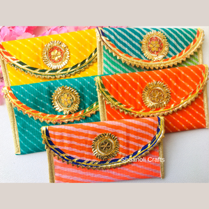 Beau motif Leheriya fait à la main imprimé pochettes en tissu poly-soie embrayages de soirée sacs à main enveloppes pour femmes - Product Image 6
