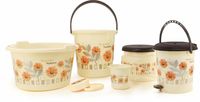 Ensemble d'accessoires de salle de bain manuels en plastique Tulip, modernes, écologiques, durables, de qualité supérieure, multi-usages, plusieurs couleurs, pour la maison