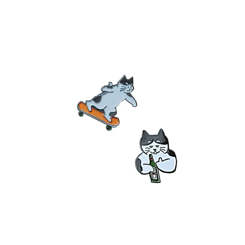 Épingle de revers 3d en métal et émail doux de haute qualité pour chat de dessin animé