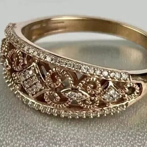 Women's Tishya Diamond 925 <b>Silver</b> Half Eternity <b>Band</b> Ring Round Moissanite for <b>Wedding</b> Engagement Gift or Party - Product Image 1