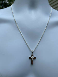 Pendentif croix en diamant Moissanite plaqué or 18 carats et argent 925 pour femmes bijoux de mode en diamant naturel véritable avec breloque croix - Product Image 3