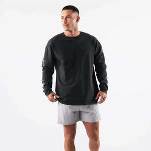 เสื้อยืดแขนยาวสำหรับผู้ชายเสื้อยืดสีทึบทึบแขนยาวแบบสั่งตัดใหม่ออกแบบได้ตามที่ต้องการ - Product Image 2