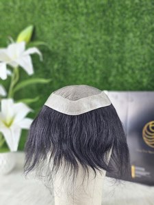 Cierre de base de seda Cabello Remy indio Hombres rectos Parche para el cabello - Product Image 3