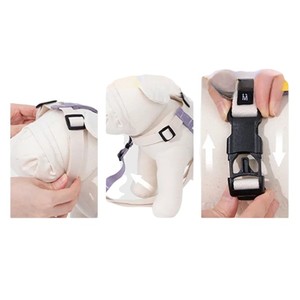Arnés Ajustable de Nailon para Perro, Estilo Chaleco, Diseño Simple con Cierre de Hebilla, para Perros en Todas las Estaciones, Morado y Beige - Product Image 4