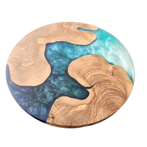 Grossiste Plateau en résine et bois de frêne haute qualité Planche à charcuterie ODM personnalisé Epoxy bleu de qualité supérieure fabriqué au Vietnam - Product Image 5