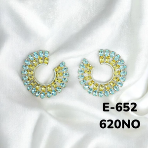 American <b>Diamond</b> Designer <b>Earring</b> Set Classic Style AD Brass Jewelry with Imitation <b>Pearl</b> for Bridal Party Occasions - Product Image 1