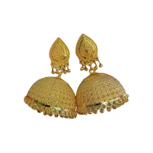Hot Selling <b>Earrings</b> Set with Traditional Designed 22CT Gold Plated <b>Jhumka</b> Style <b>Earrings</b> Jewelry for Women Wear by Exporters - Product Image 2