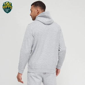 Conjunto de chándal de jogging de estilo Jersey de algodón 100% para hombre con logotipo personalizado conjunto de pantalón ajustado y Top con capucha de patrón sólido - Product Image 5