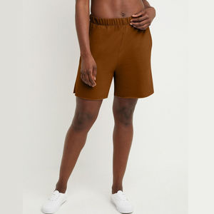 Shorts décontractés respirants pour femmes, en molleton, taille haute, avec cordon de serrage, poches, style streetwear, coupe ample, shorts en coton doux pour femmes - Product Image 1
