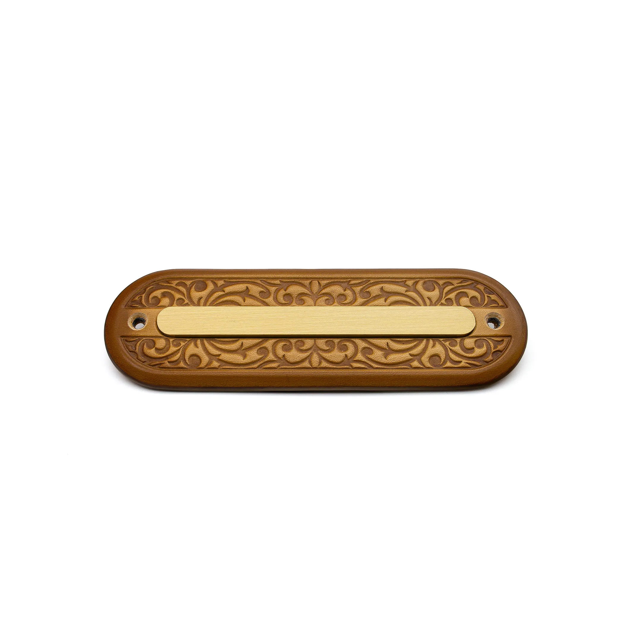 Artesanal premium, feita à mão na itália asmara arredondada cetim latão marrom placa de nome da porta placa de couro sinal