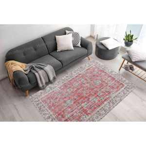 Bold Bohemian Printed <b>Rug</b>, Turkish Design, Red, Non Slip, Large,Luxury Velvet <b>Rug</b> - Product Image 3