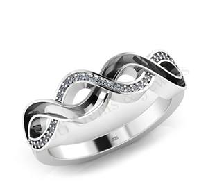 2025 souvenir lait maternel résine vide Semi montage infini bande anneau CZ ensemble blanc mignon cadeau de mariage 925 en argent Sterling pour les femmes - Product Image 5