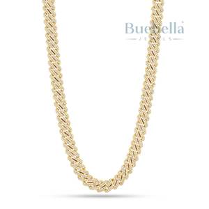 925 12mm collar de diamantes de moissanita estilo rapero joyería de Hip Hop con ajuste de punta de 2 filas cadena de eslabones cubanos de Miami para hombres - Product Image 2