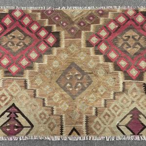 Vintage Turkish <b>Runner</b> Rug 2.2x5.7 ft, Brown <b>Red</b> Moroccan Rug - Product Image 3