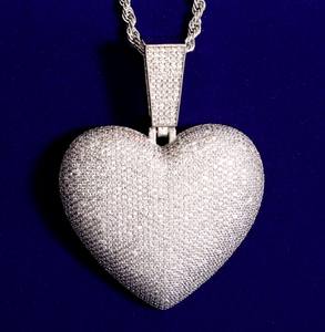 Trending Product moissanite <b>heart</b> pendant 925 sliver custom moissanite pendant Hip Hop Bling lced Out Jewelry for made in India - Product Image 1