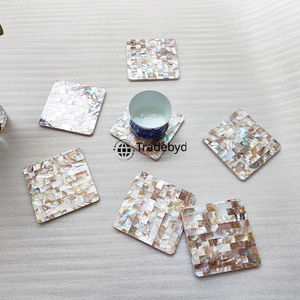 Posavasos con incrustaciones de fregona de lujo hecho a mano por Tradebyd Decoración de mesa artística para hogares modernos - Product Image 1