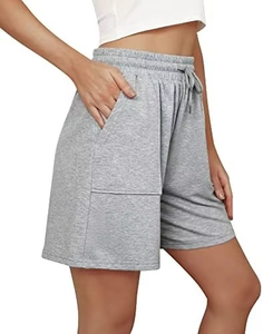 Mayoristas Casual Summer Wear Womens Cotton Jersey Sweat Shorts Loose Athletic Cordón Cintura Running Shorts con bolsillos - Product Image 5