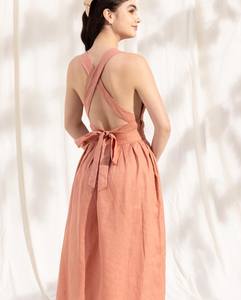 Vestido de algodón de verano para mujer con bordado floral, diseño de moda y decoración de botones, Top transpirable de manga larga para mujer - Product Image 5