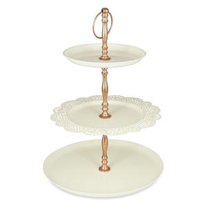 Support à gâteau en bois écologique à 3 niveaux avec support en métal de forme ronde avec couleur et tailles personnalisées 9.84 pouces - Product Image 2