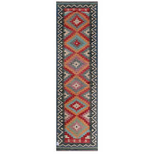 Alfombra Kilim de Maimana, Afganistán, 290 x 82 cm - Product Image 1