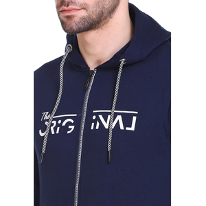 Couleur bleu profond personnalisé pour hommes de grande taille pullover à manches longues avec pantalons de survêtement ensemble de sweats à capuche imprimés pour hommes au meilleur prix - Product Image 3