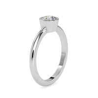 Bague de fiançailles solitaire en or rose 10K avec diamant de laboratoire taillé 0,54 carat (IGI certifié), sertie en clos complet avec tige en forme de couteau – Idéale pour un anniversaire